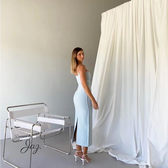 paris georgia diamond dress in mineral blue - Picture 5 of 6